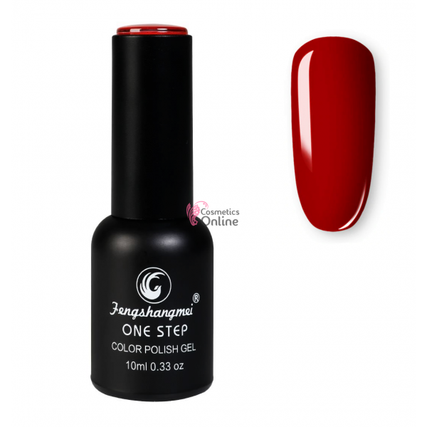 Oja semipermanenta FSM, ONE STEP Color UV/LED 10ml Cod 128 Rosu (Red)